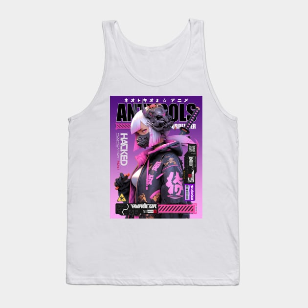 AKIBA DRIP - ⚫🟪⚫ ANTI IDOLS - CYBER SAMURAI - HACKER GIRL X2 ⚫🟪⚫ Tank Top by Akiba Drip